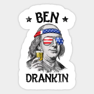 Ben Drankin 4th of July T-Shirt Benjamin Franklin Gifts Sticker